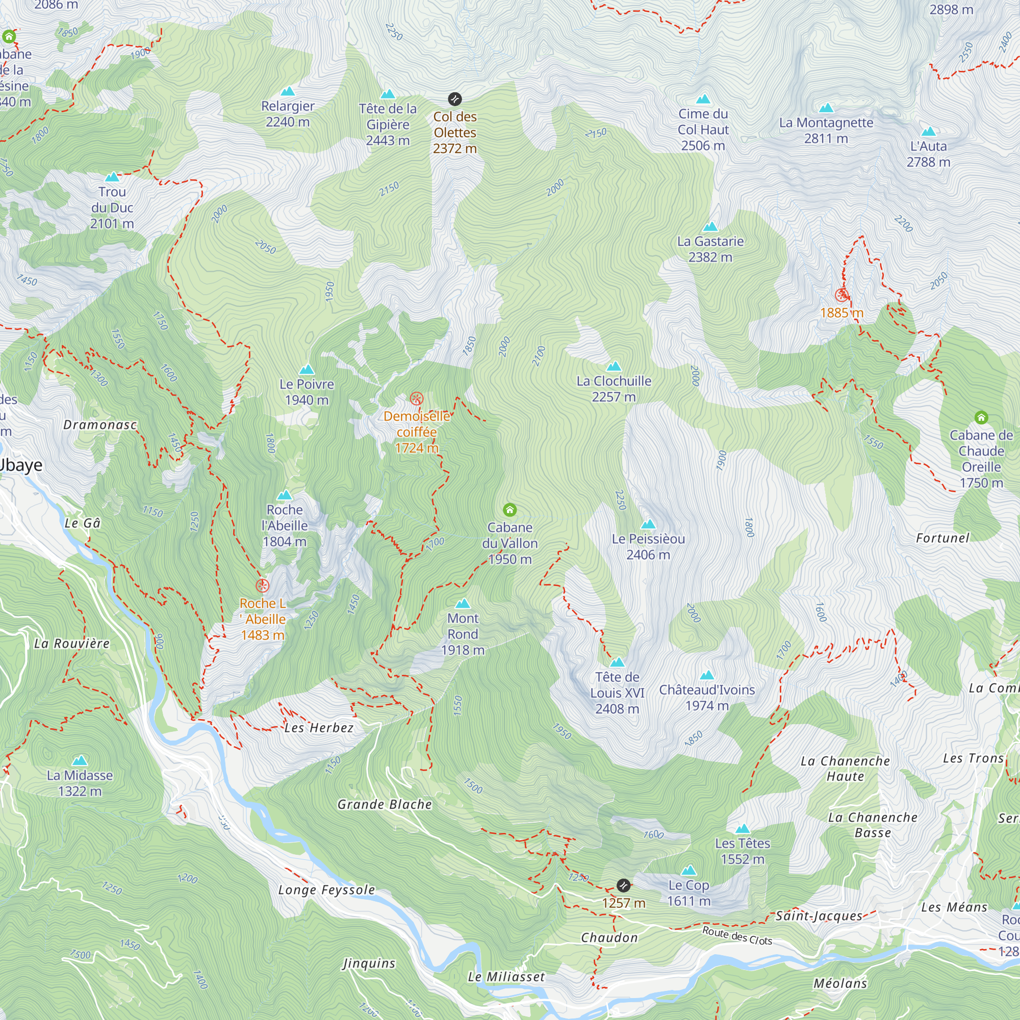 Cabane du Vallon map