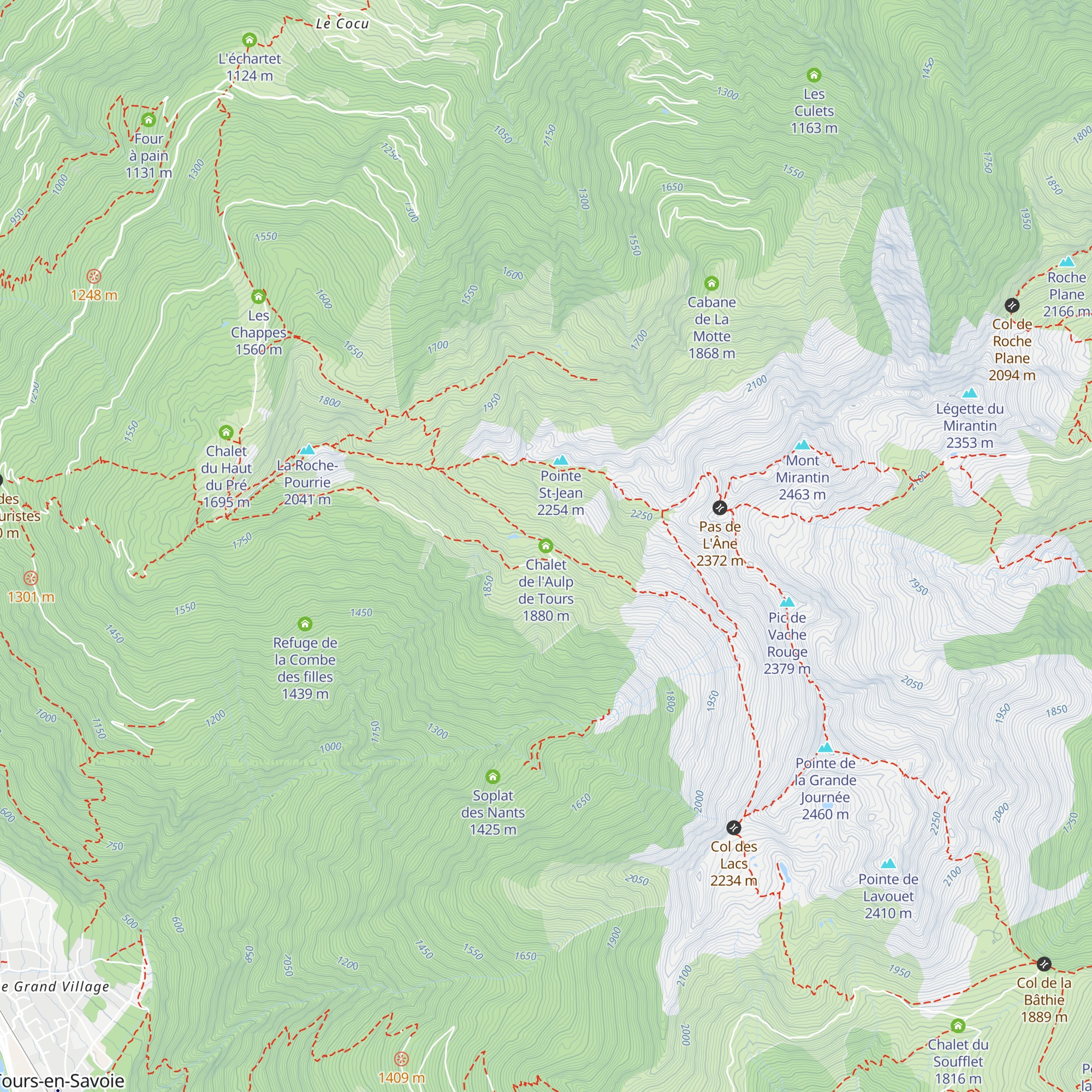 Chalet de l'Aulp de Tours map