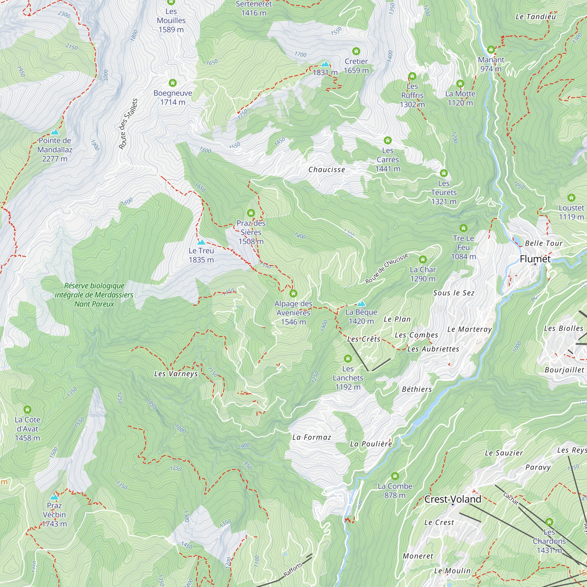 Alpage des Avenières map