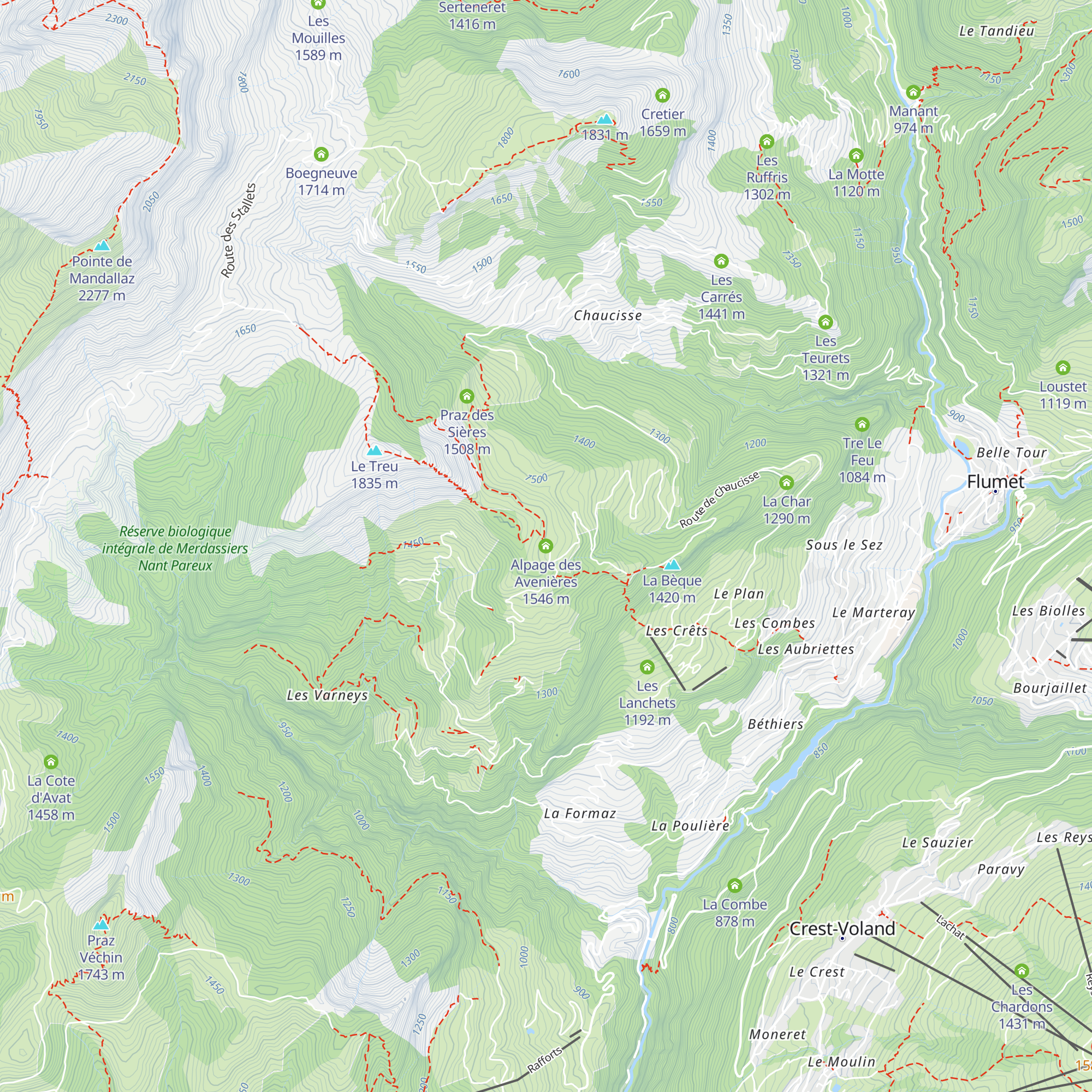 Alpage des Avenières map