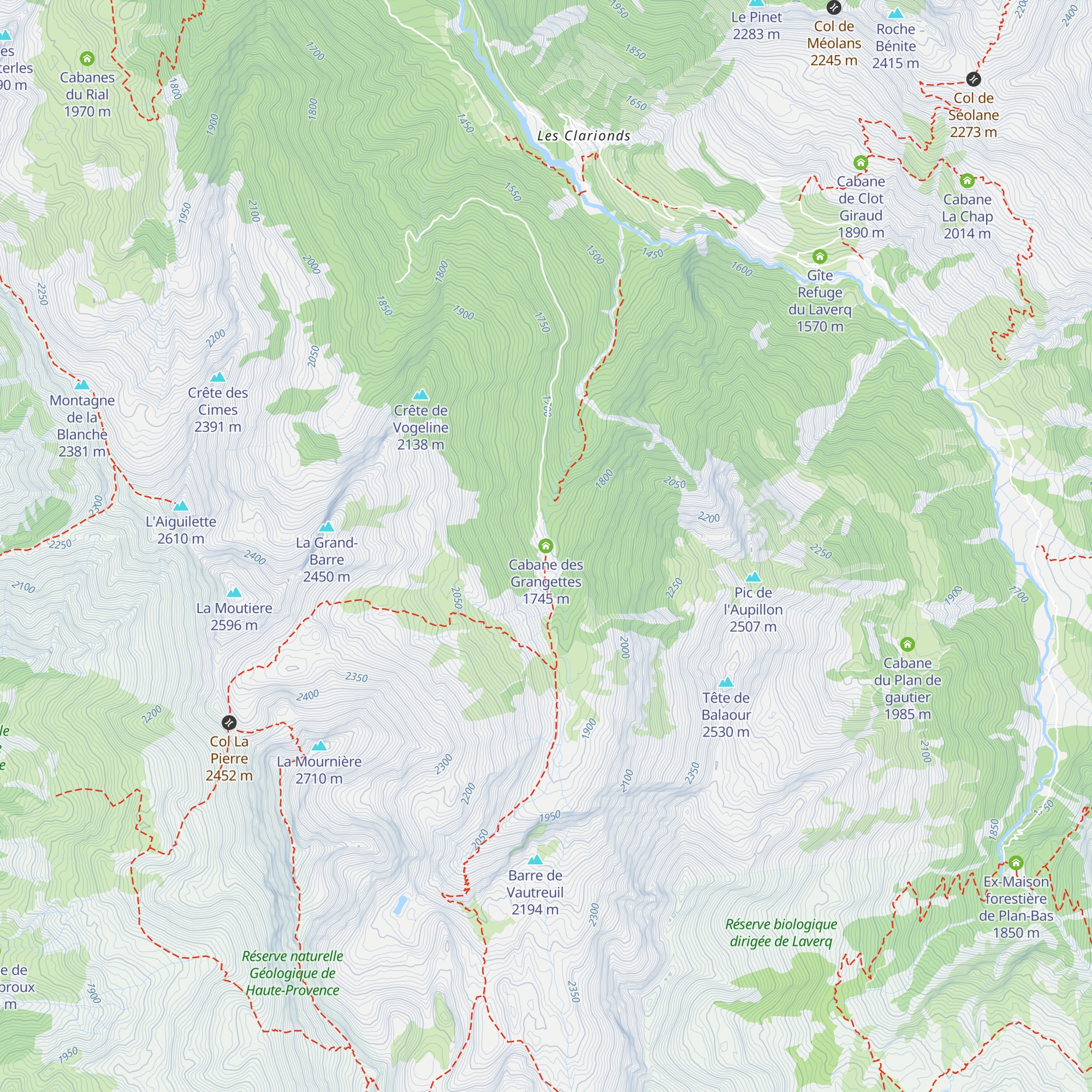 Cabane des Grangettes map