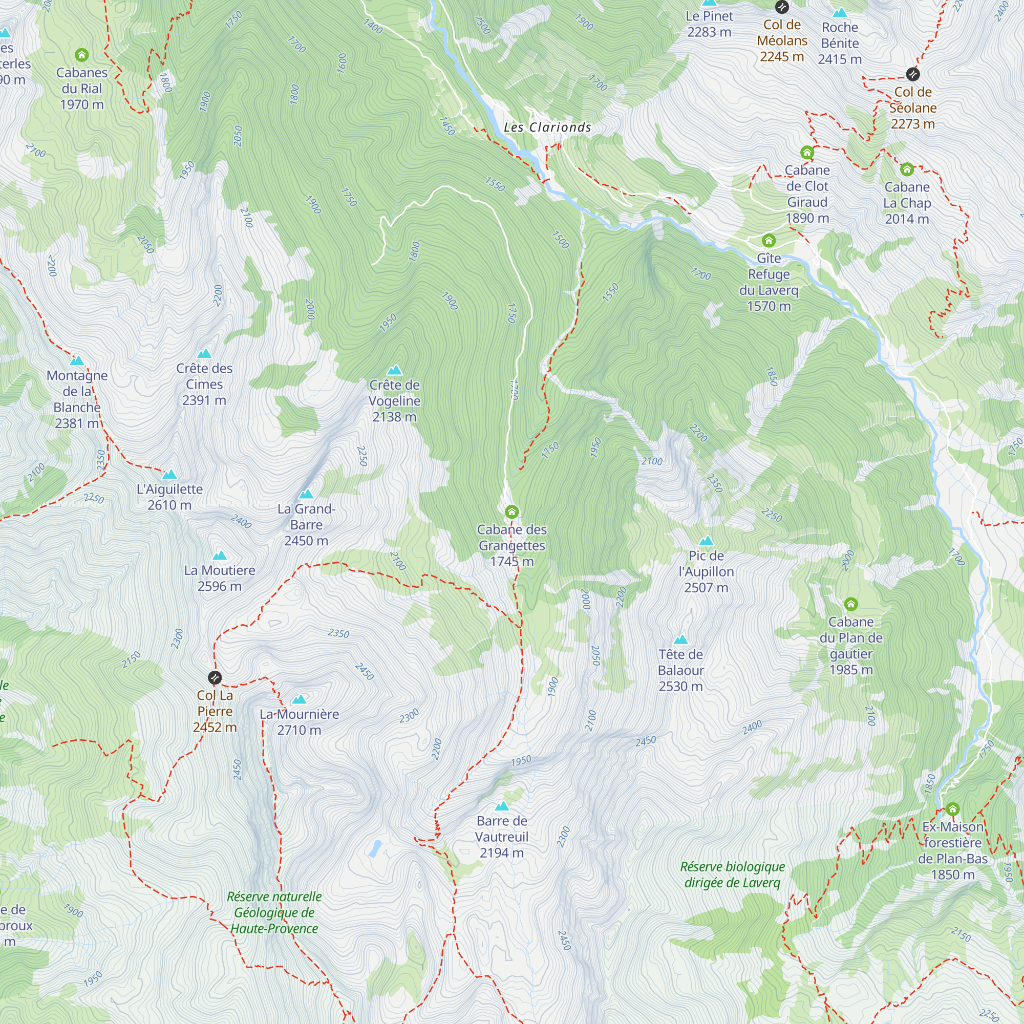 Cabane des Grangettes map