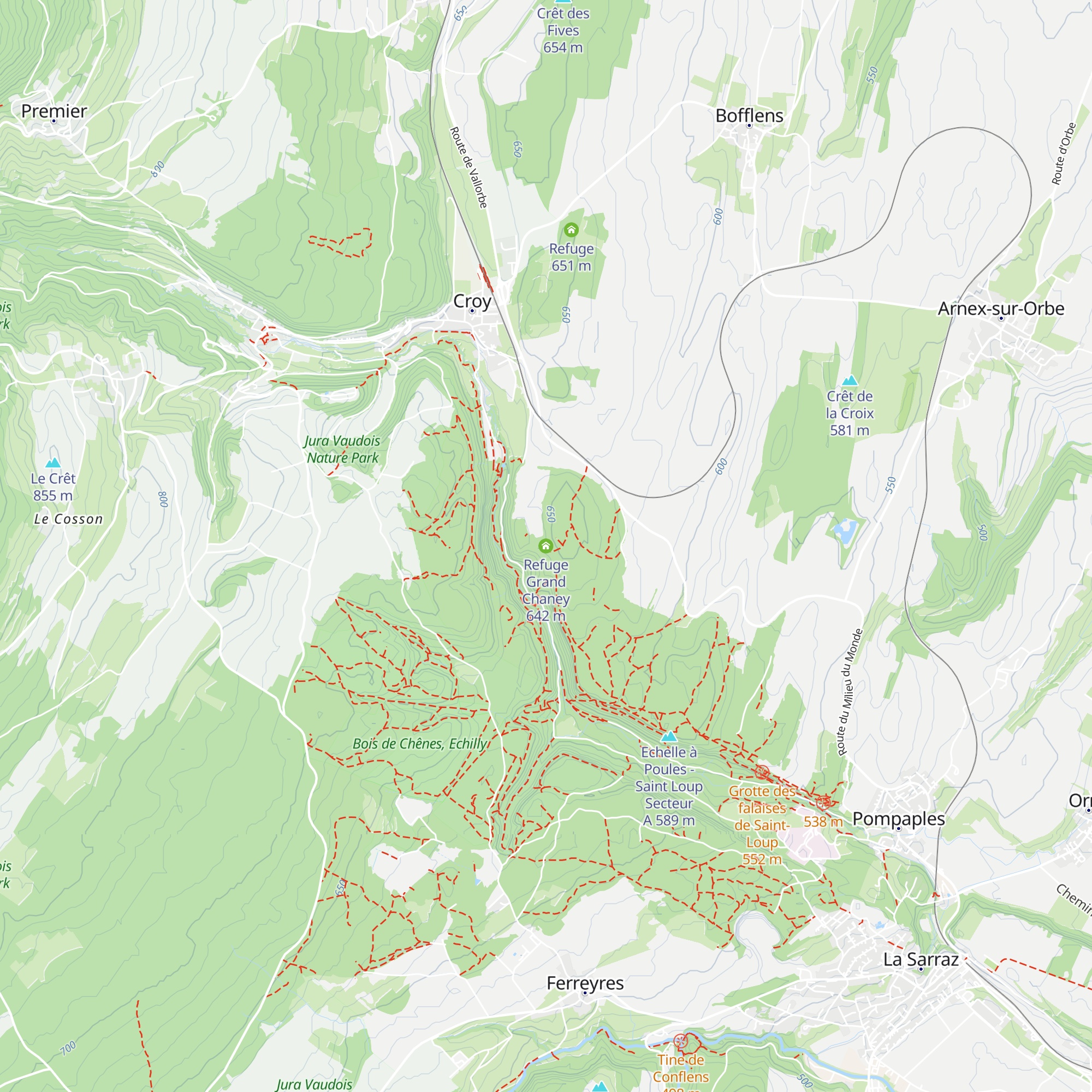 Refuge Grand Chaney map