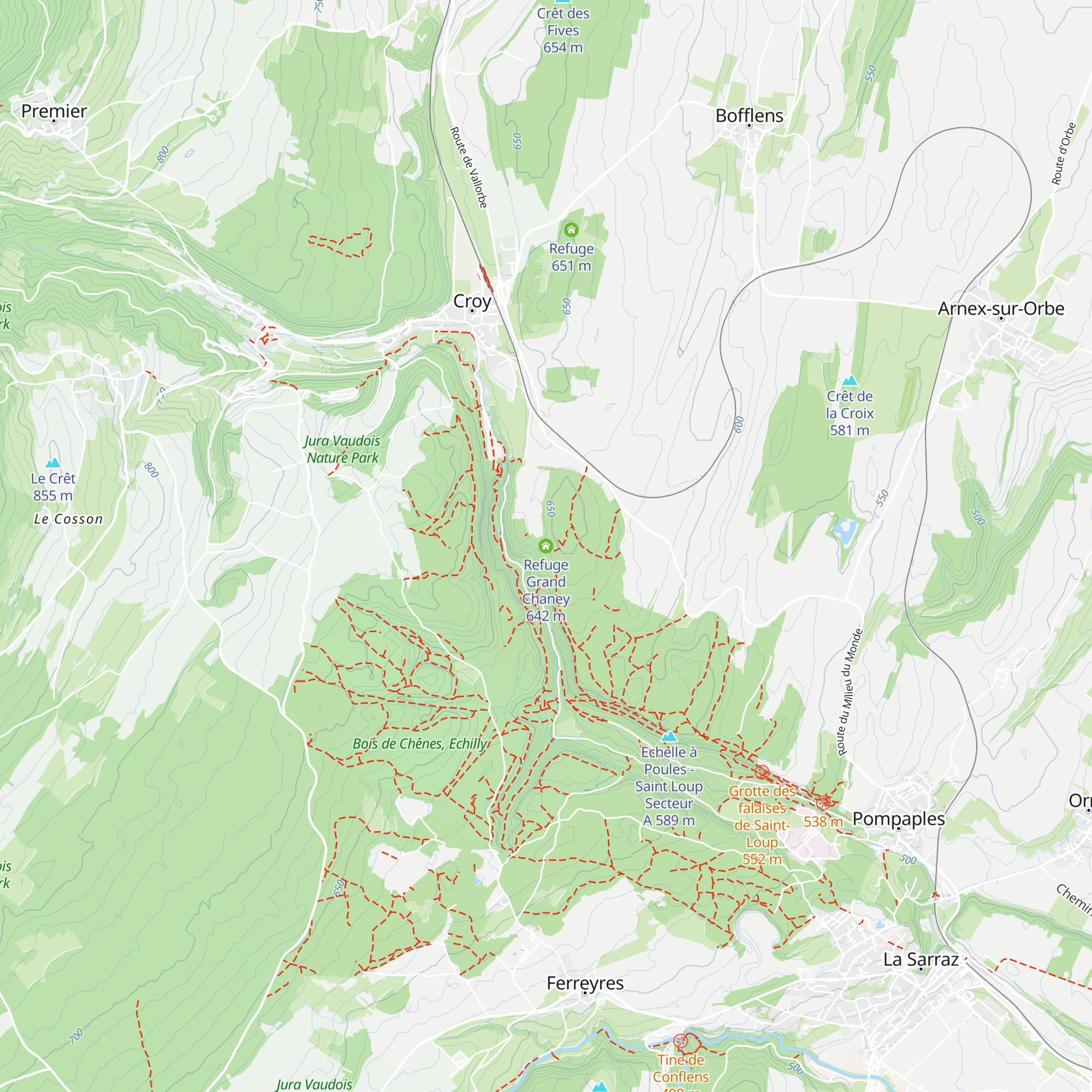 Refuge Grand Chaney map