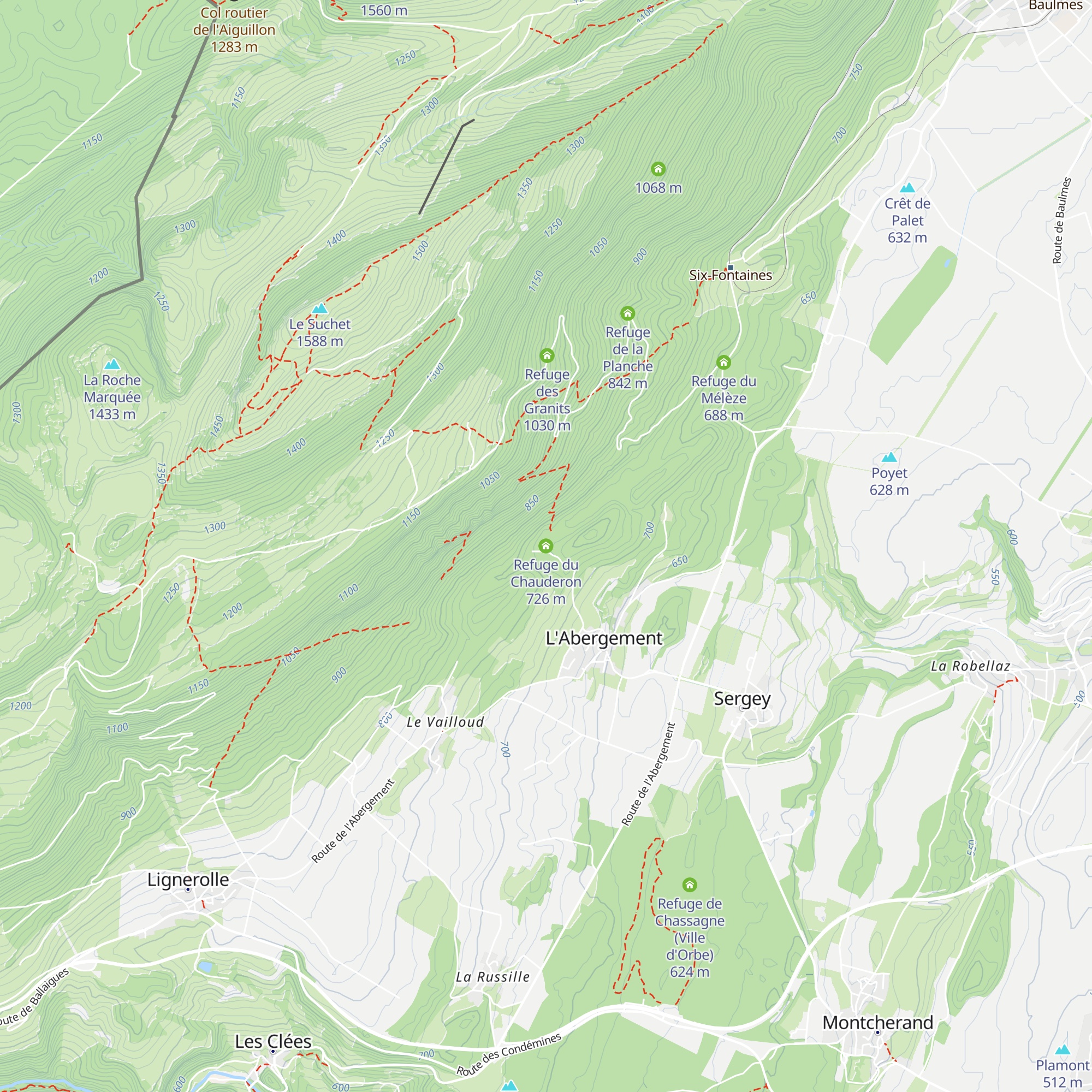 Refuge du Chauderon map
