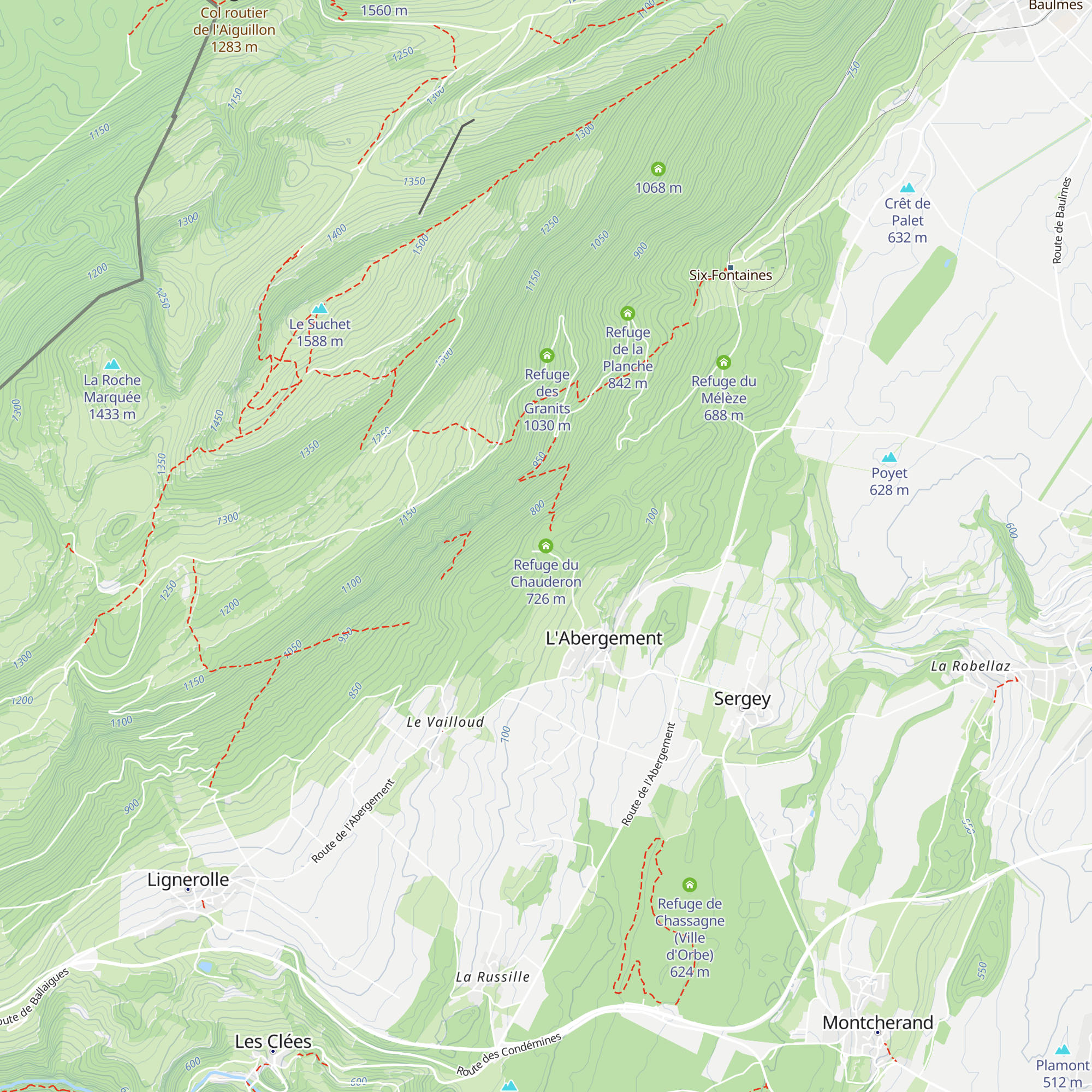 Refuge du Chauderon map