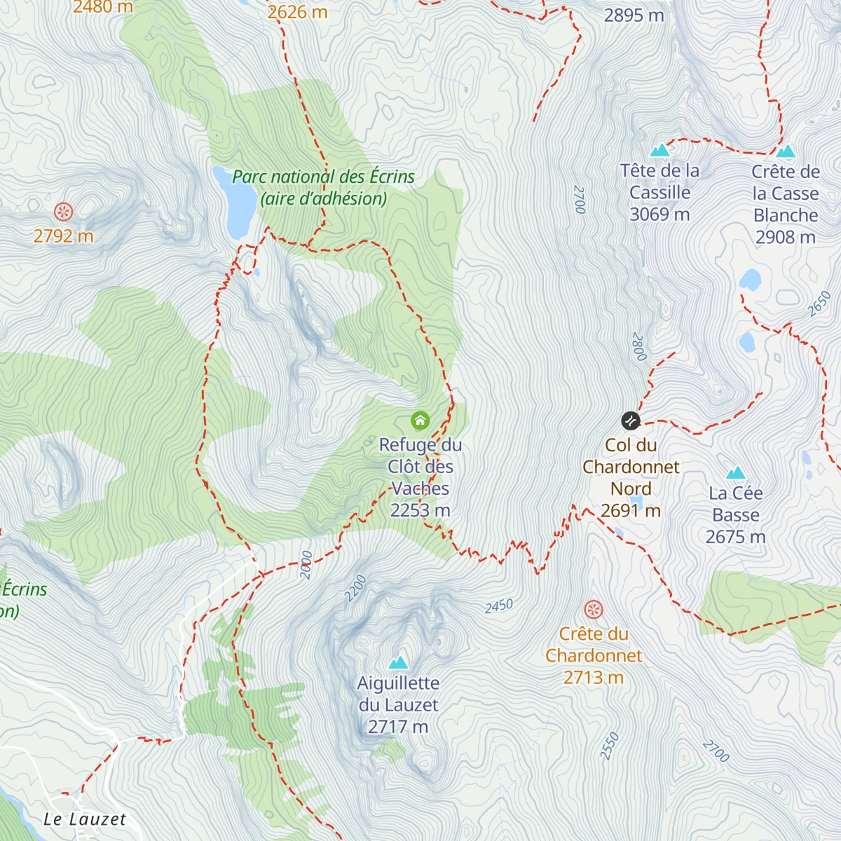 Refuge du Clôt des Vaches map