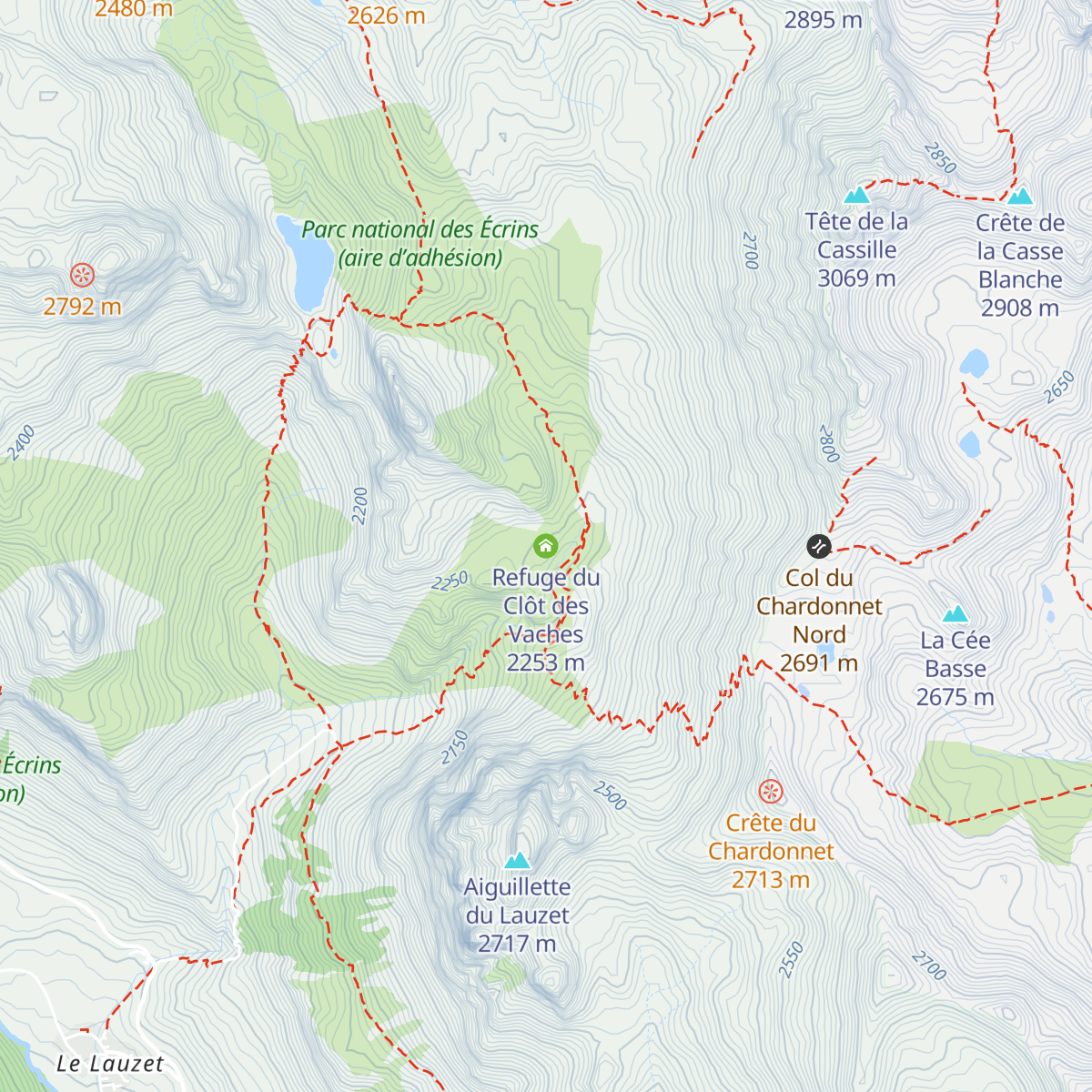 Refuge du Clôt des Vaches map