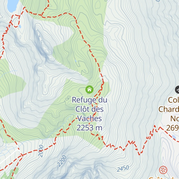 Map of Refuge du Clôt des Vaches