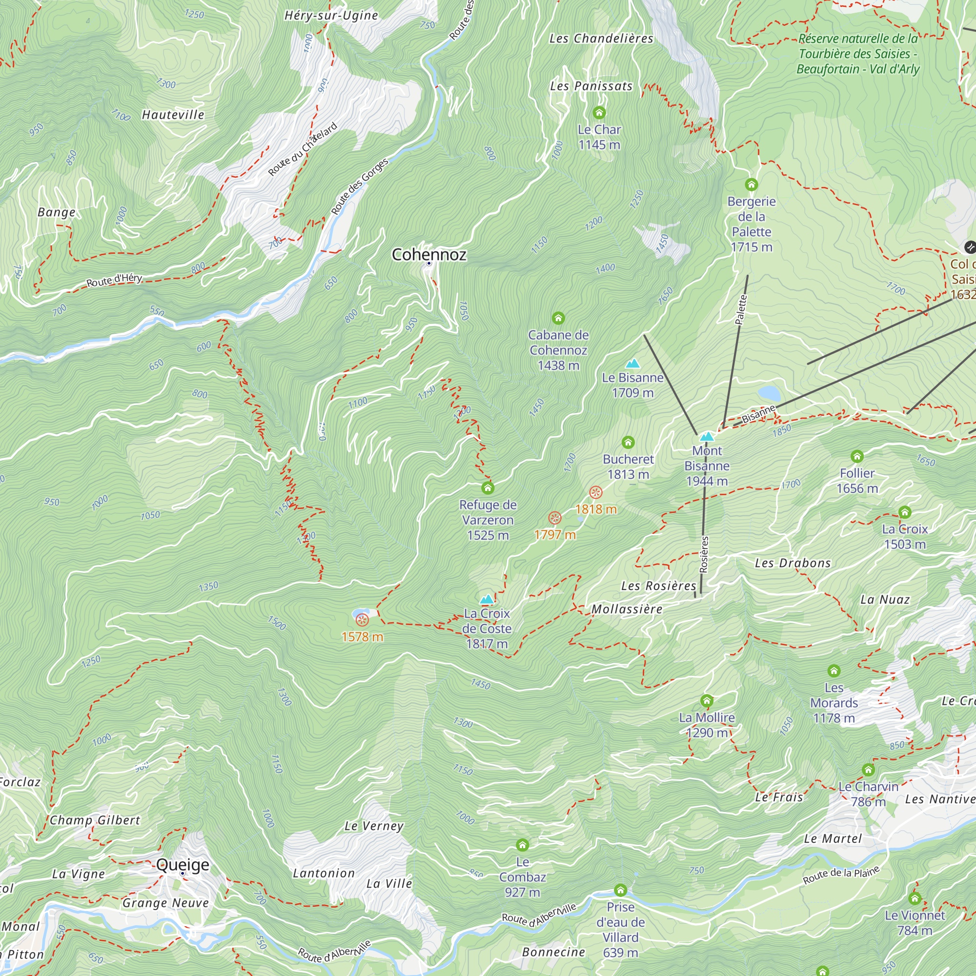 Refuge de Varzeron map
