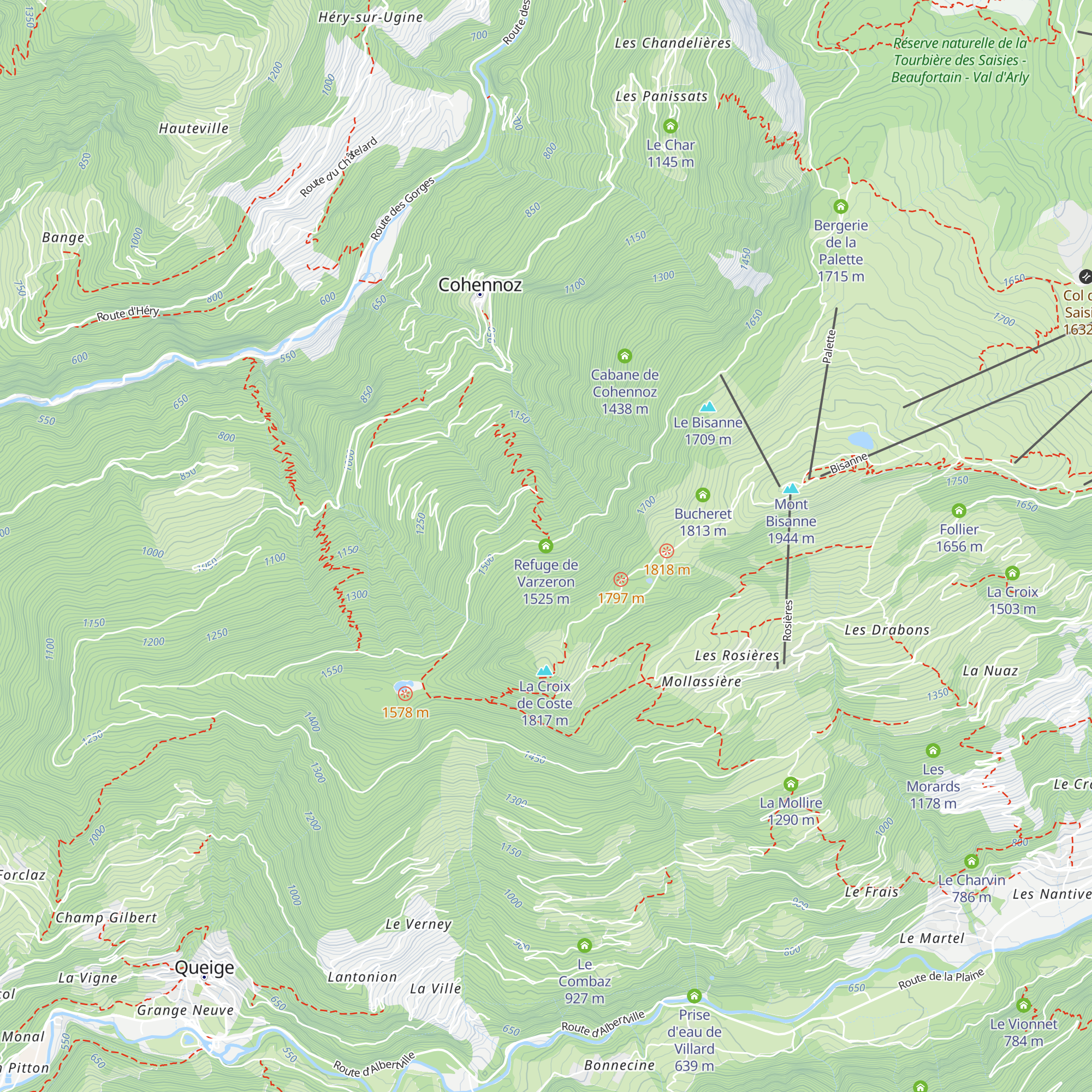 Refuge de Varzeron map