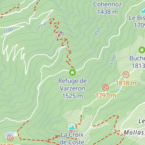 Map of Refuge de Varzeron