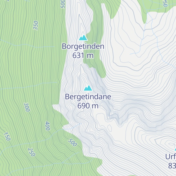Map of Bergetindane
