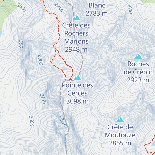 Map of Pointe des Cerces