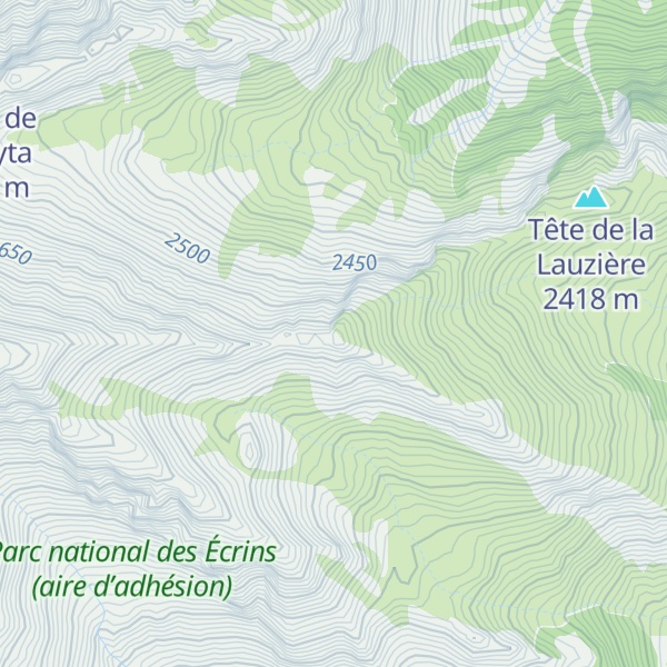 Map of Tête des Raisins