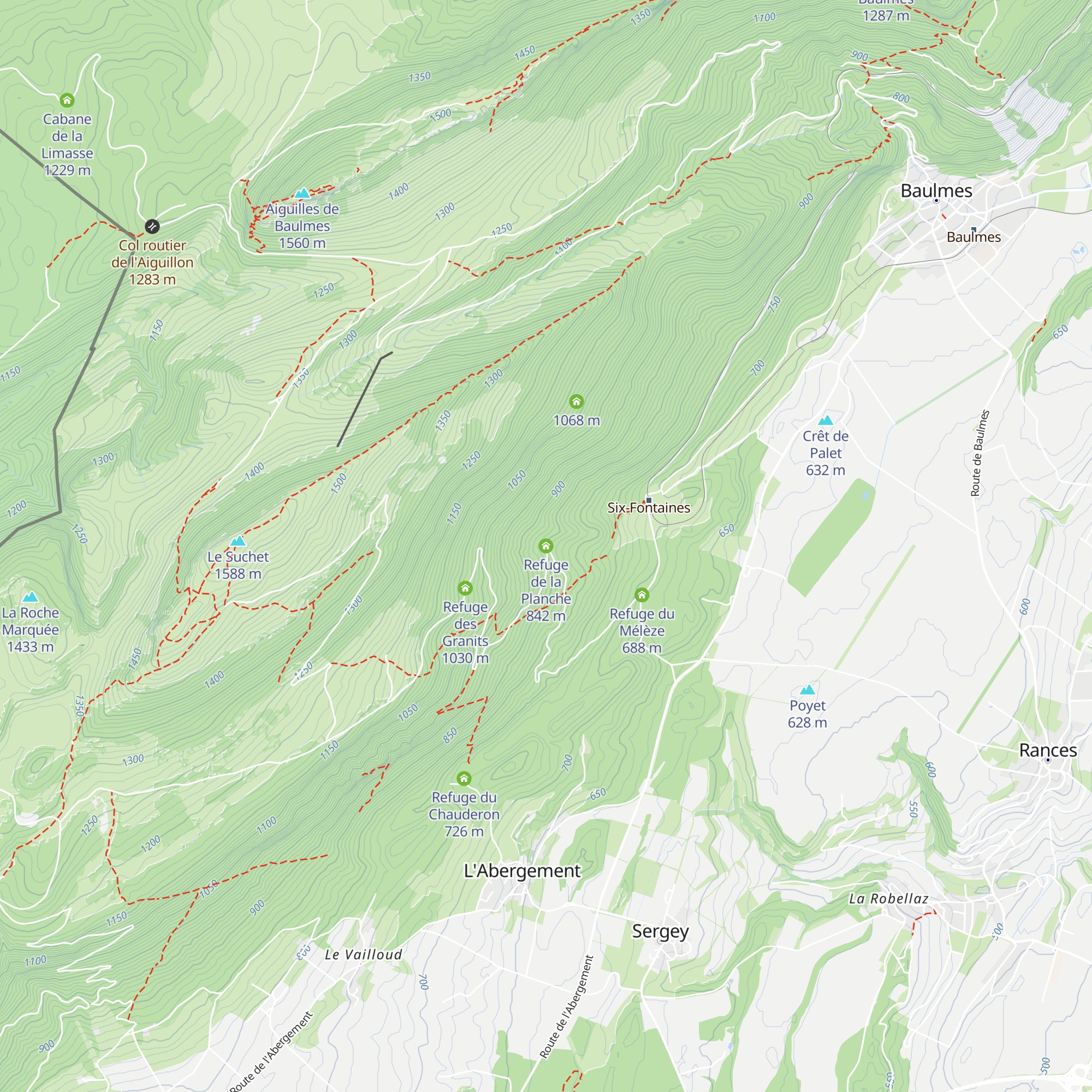 Refuge de la Planche map
