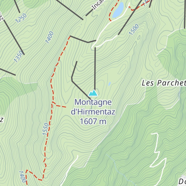 Map of Montagne d'Hirmentaz
