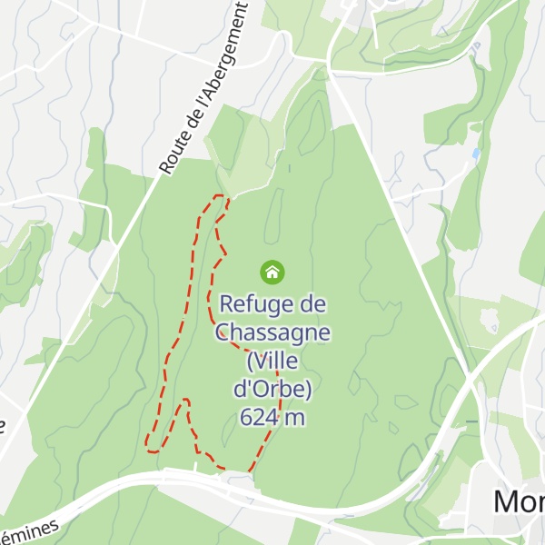Map of Refuge de Chassagne (Ville d'Orbe)