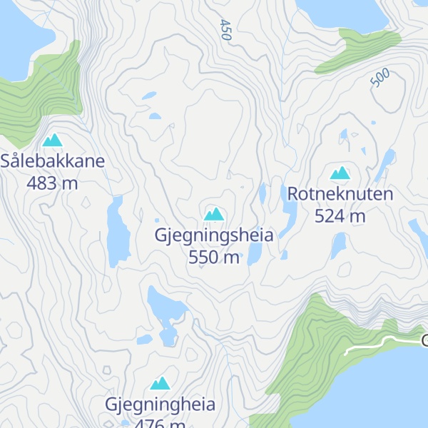 Map of Gjegningsheia