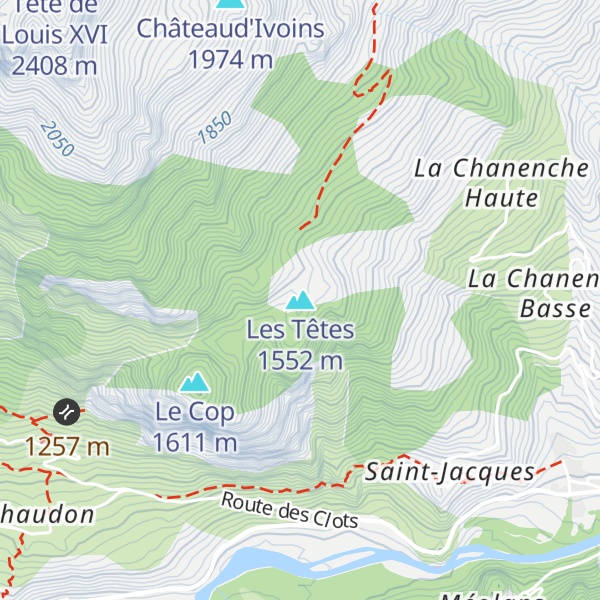 Map of Les Têtes