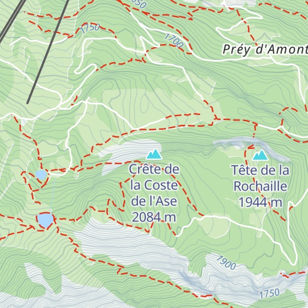 Map of Crête de la Coste de l'Ase