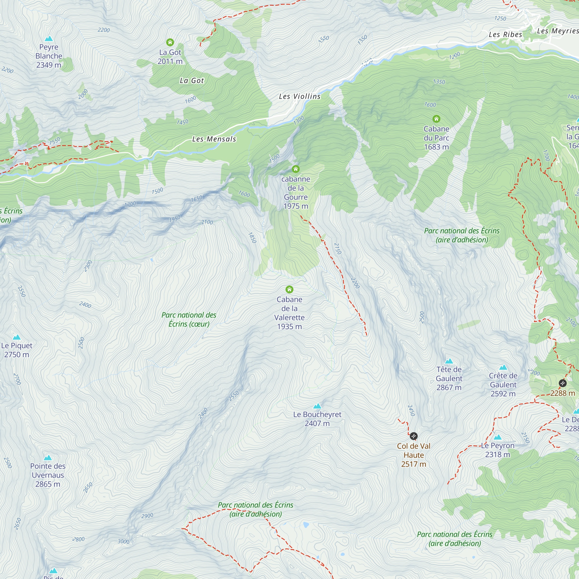 Cabane de la Valerette map