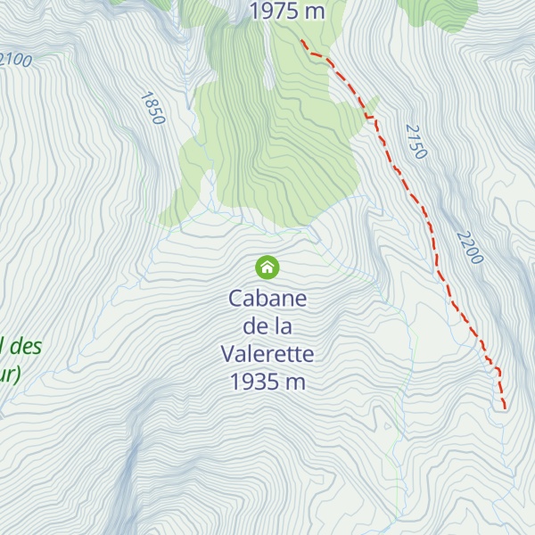 Map of Cabane de la Valerette