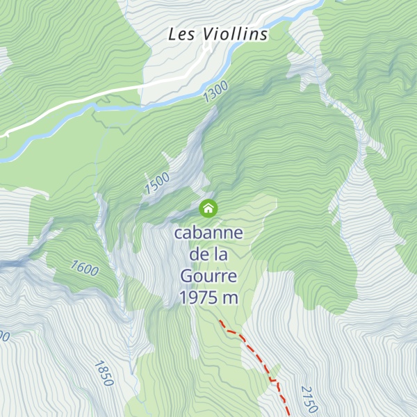 Map of cabanne de la Gourre
