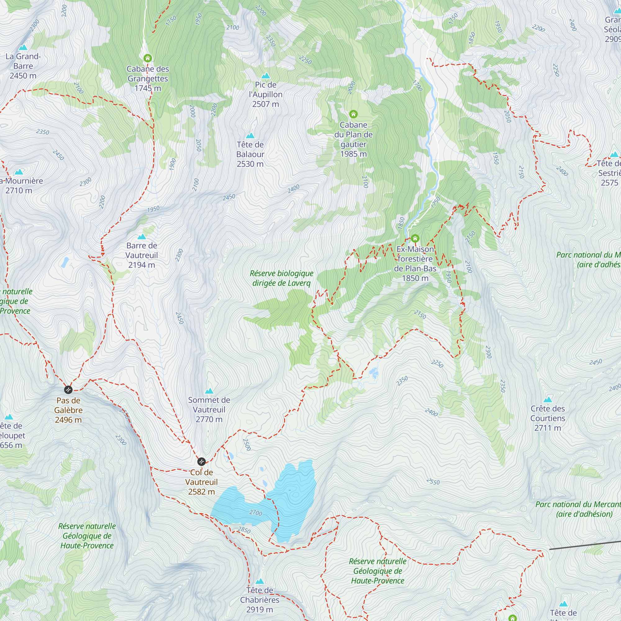 Cabanes de la Séléta map
