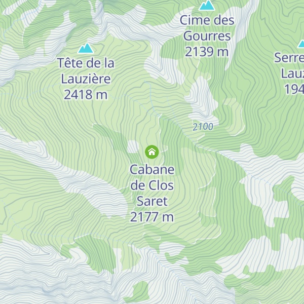 Map of Cabane de Clos Saret