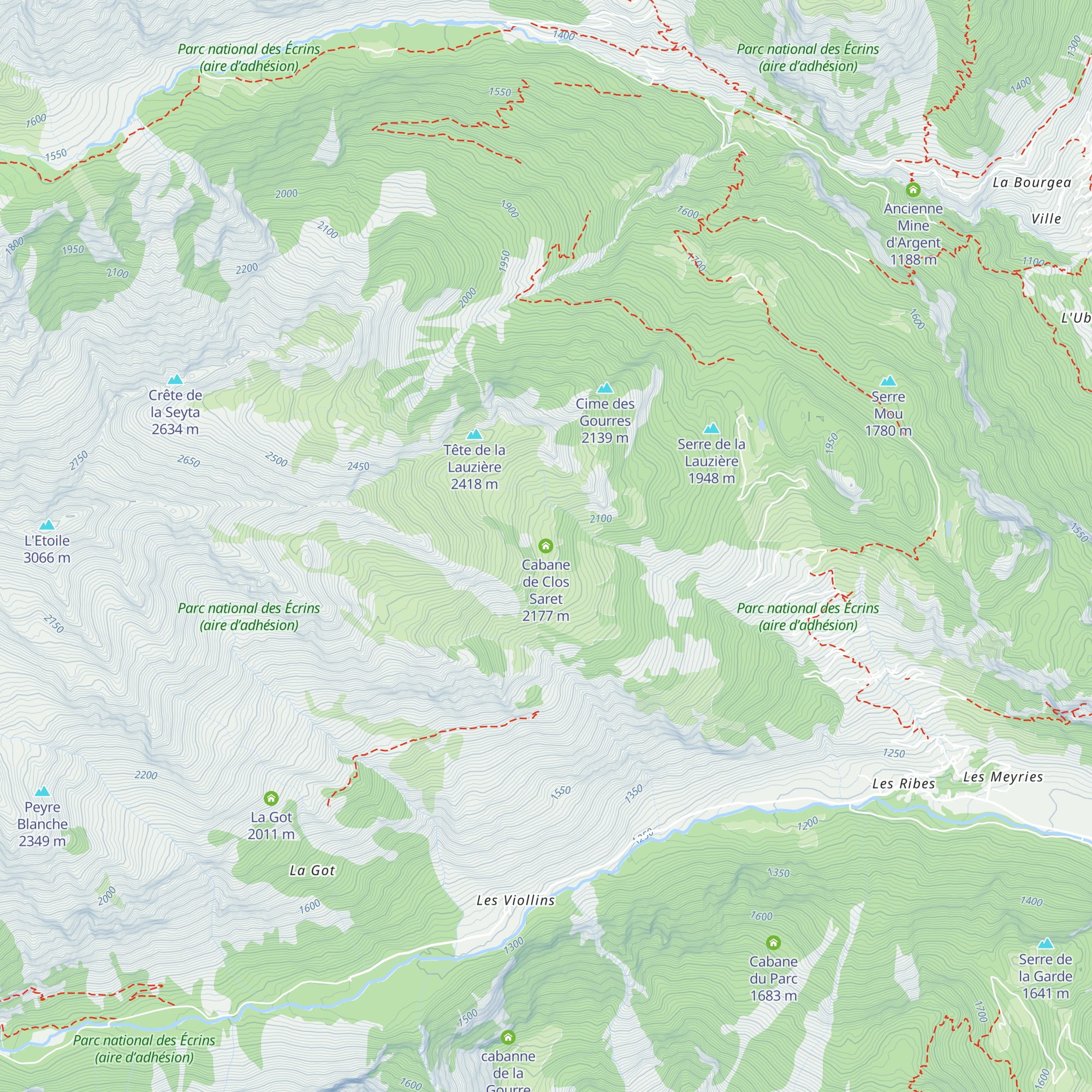 Cabane de Clos Saret map