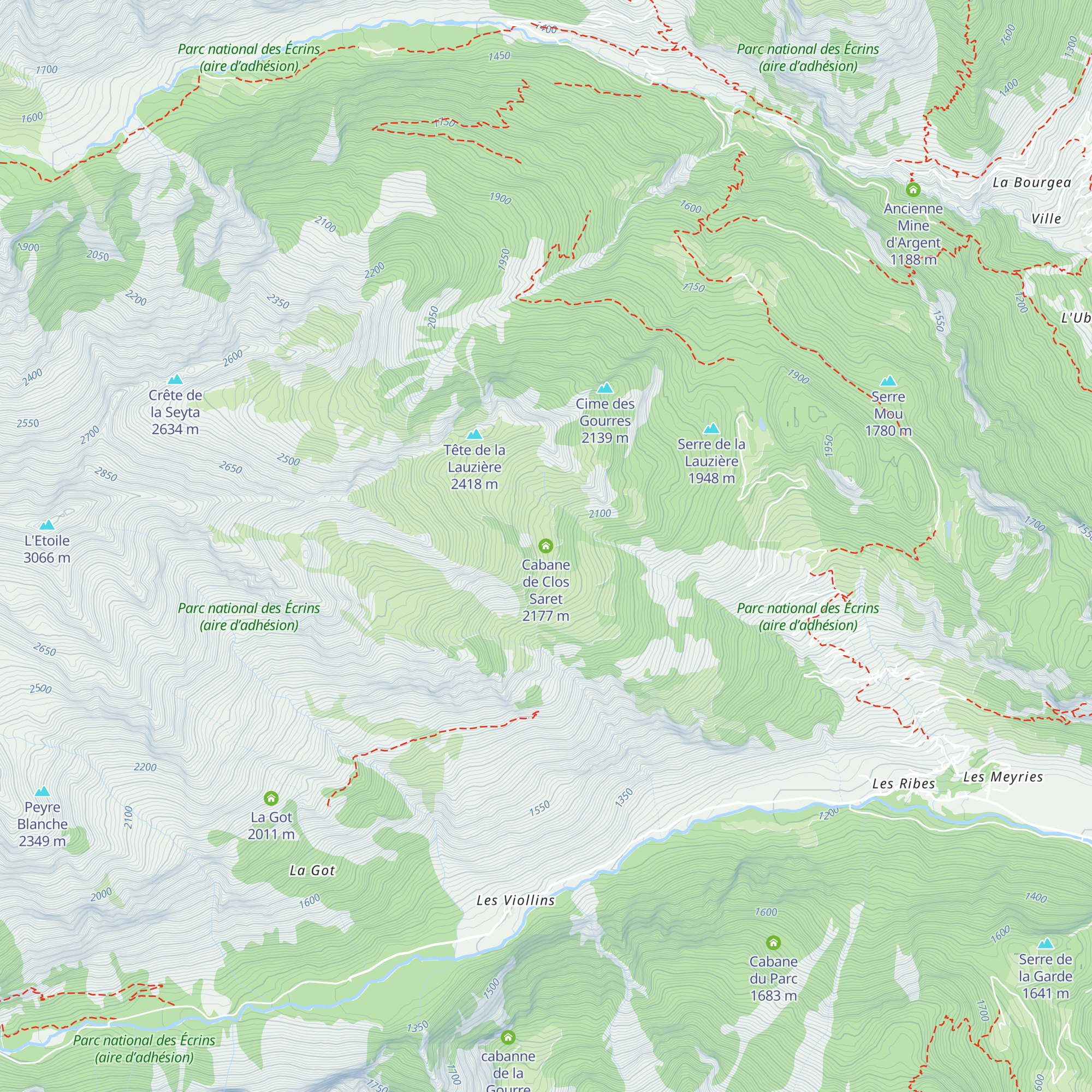 Cabane de Clos Saret map