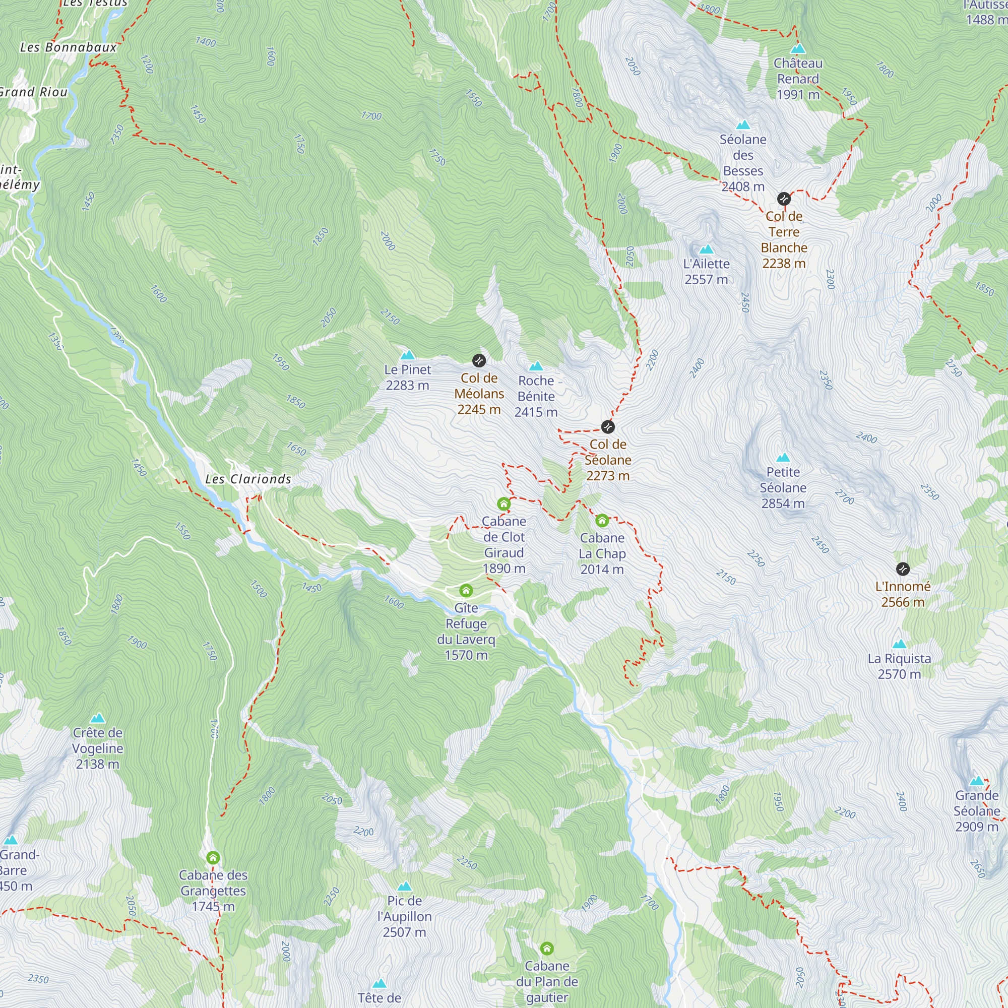 Cabane de Clot Giraud map