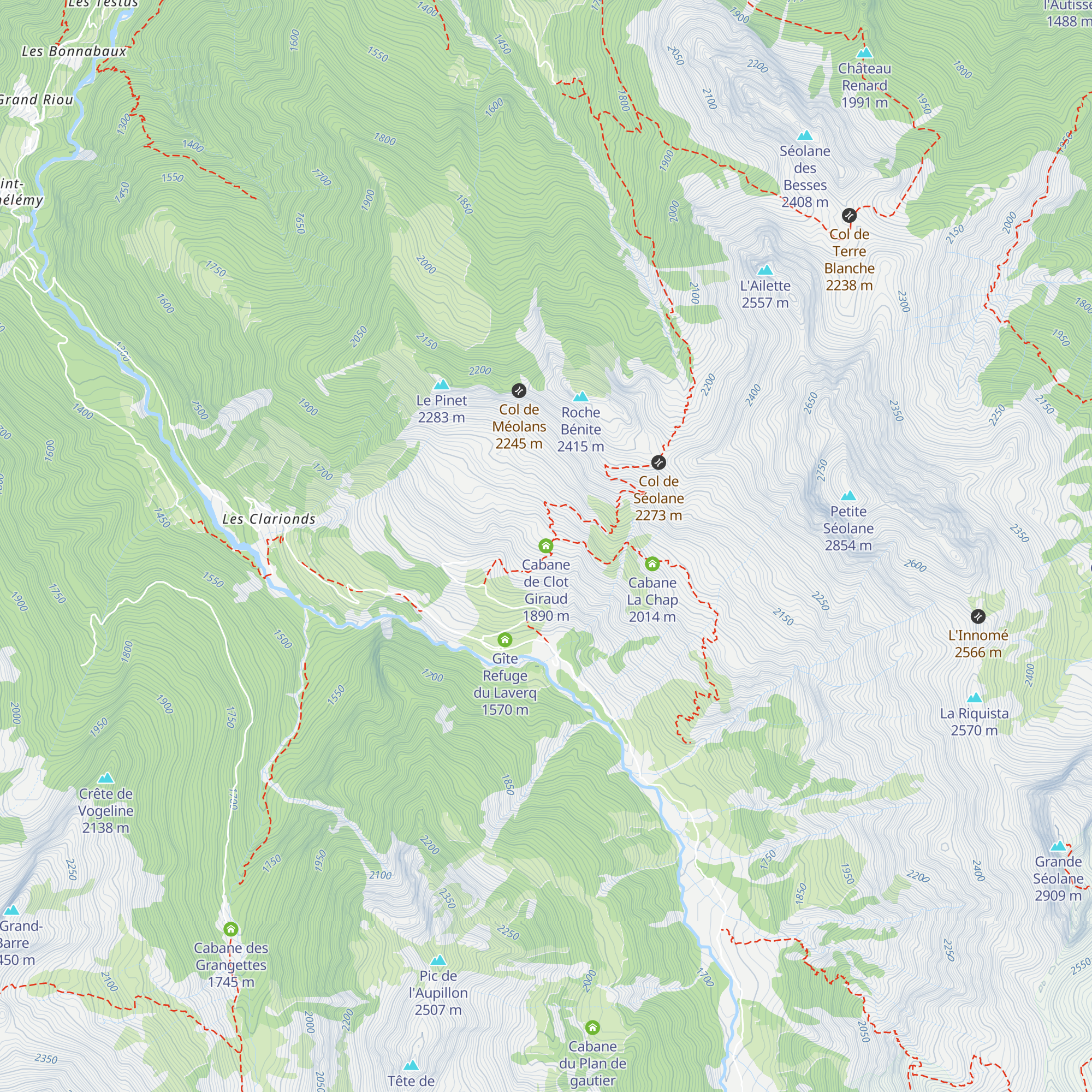 Cabane de Clot Giraud map