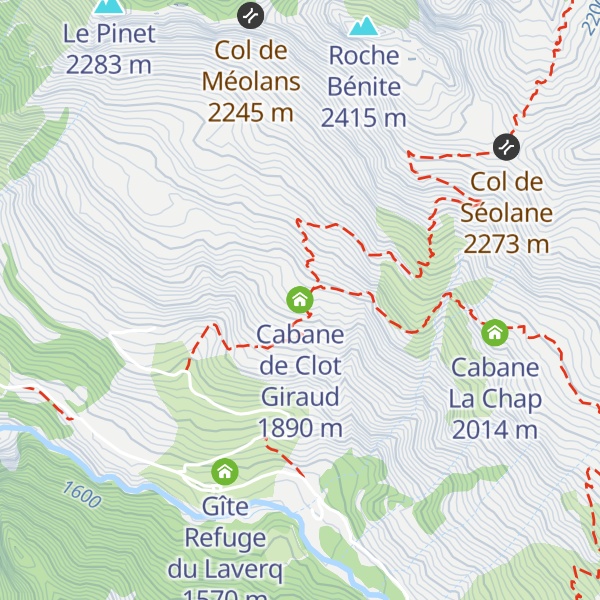 Map of Cabane de Clot Giraud