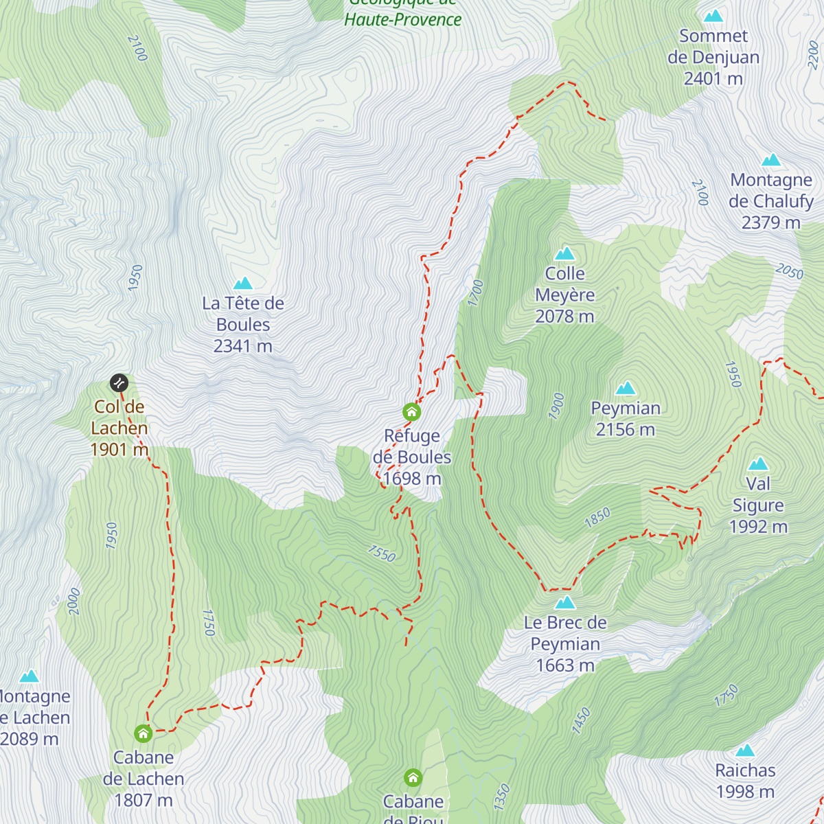 Refuge de Boules map