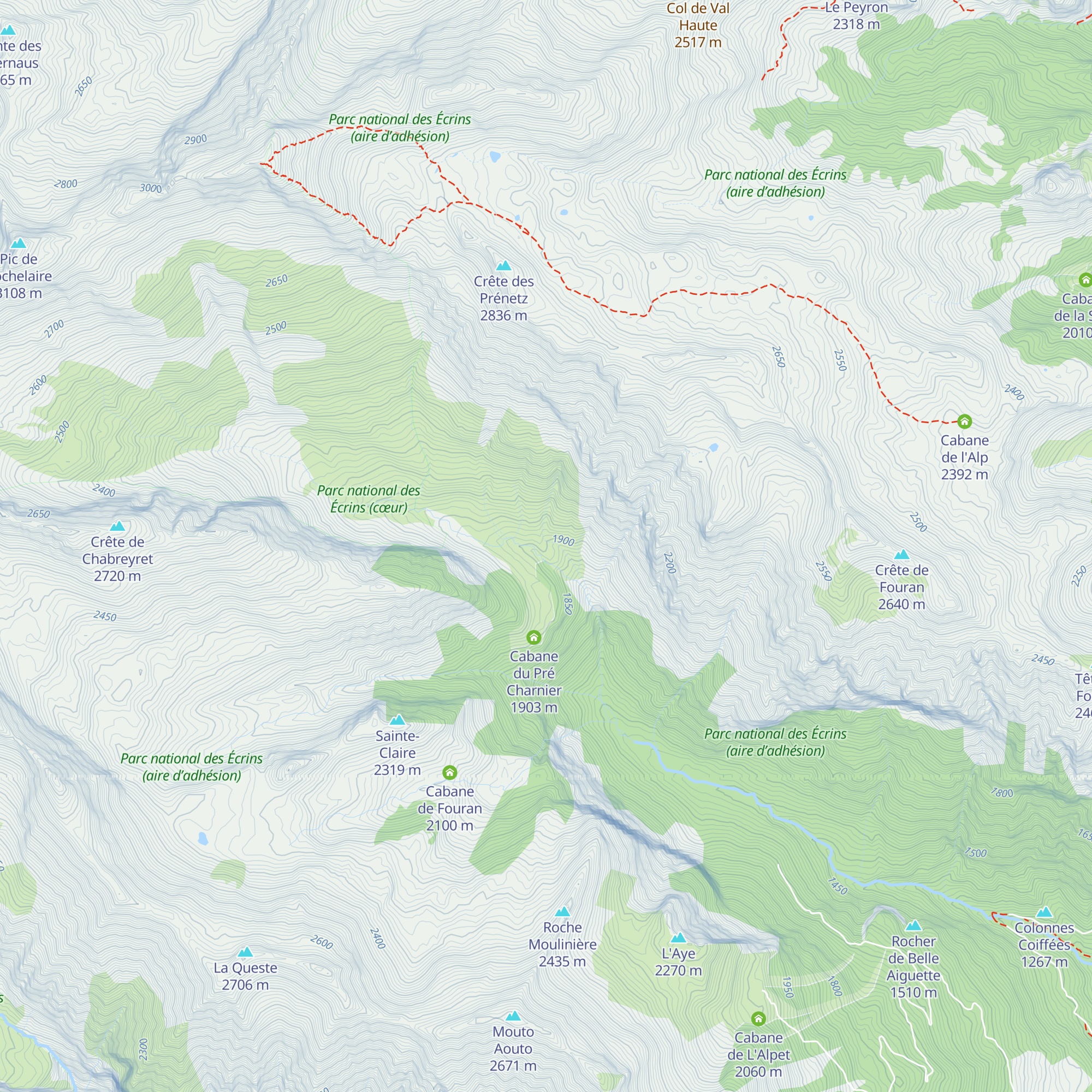 Cabane de St Clement map