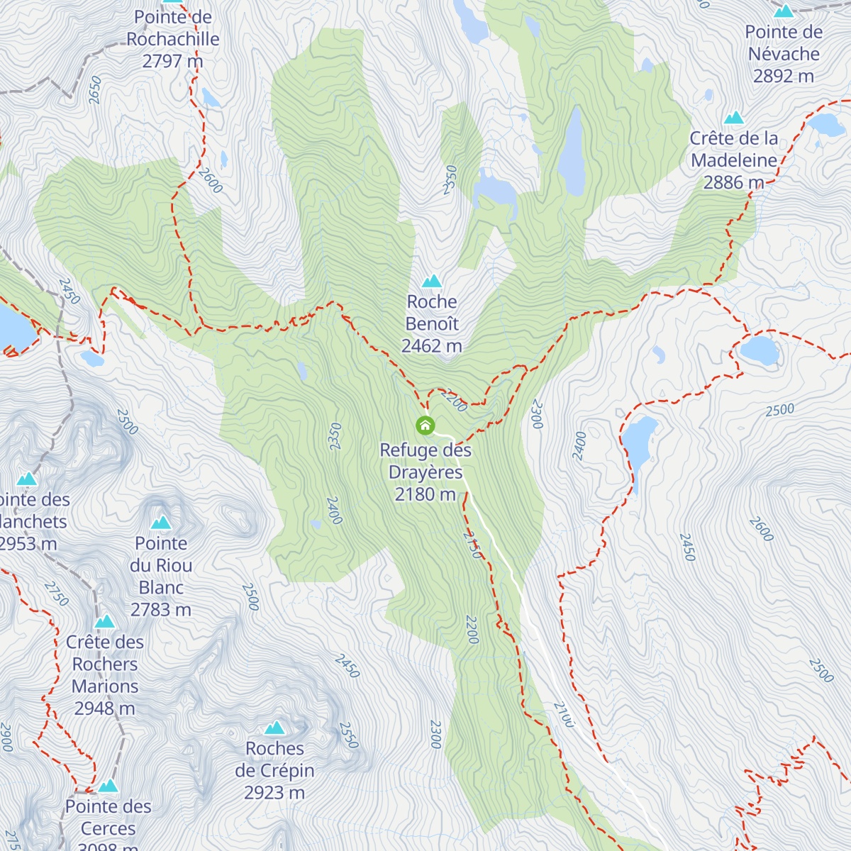 Refuge des Drayères map