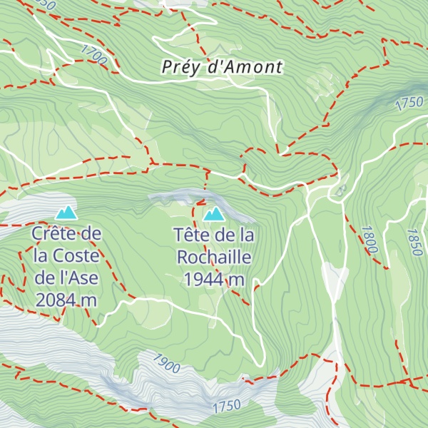 Map of Tête de la Rochaille