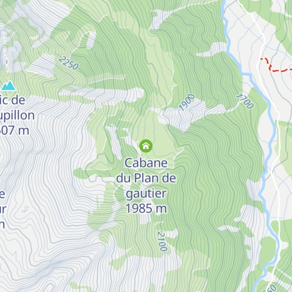 Map of Cabane du Plan de gautier