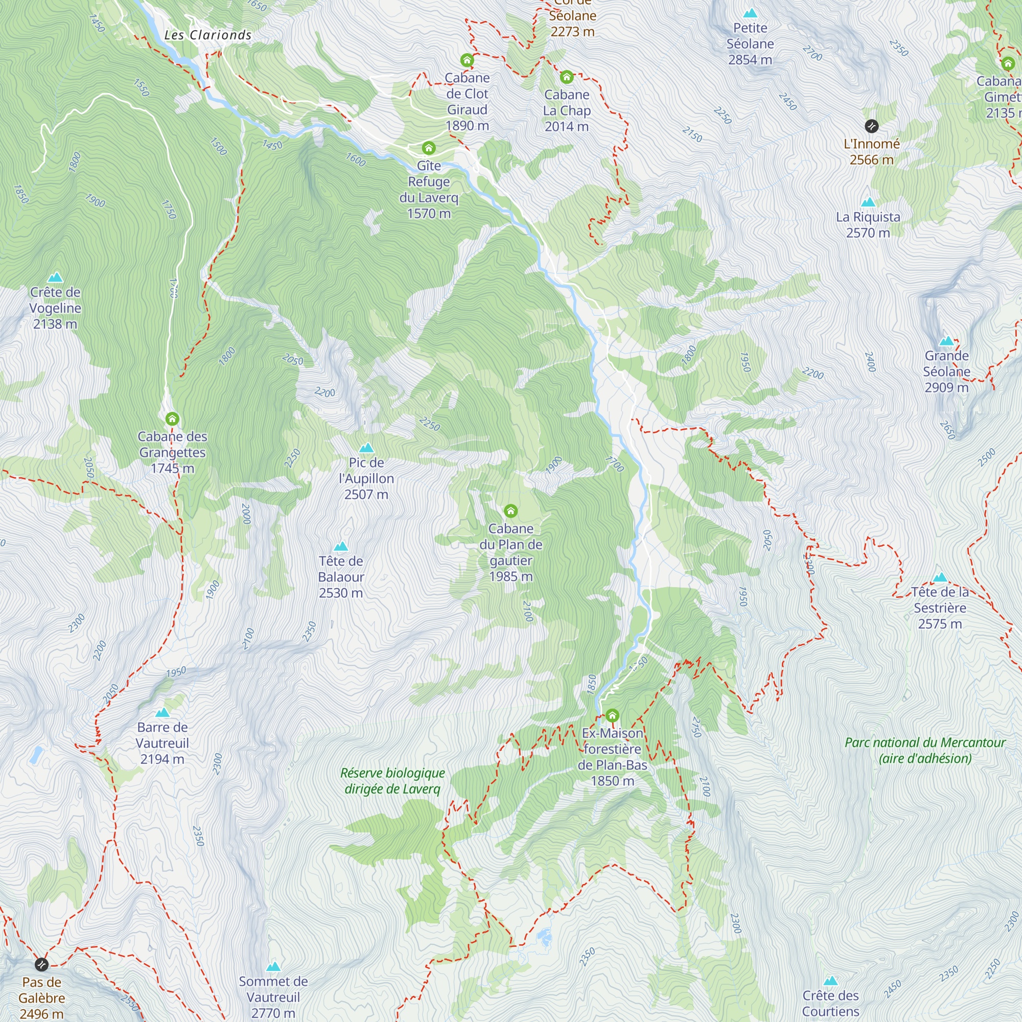 Cabane du Plan de gautier map
