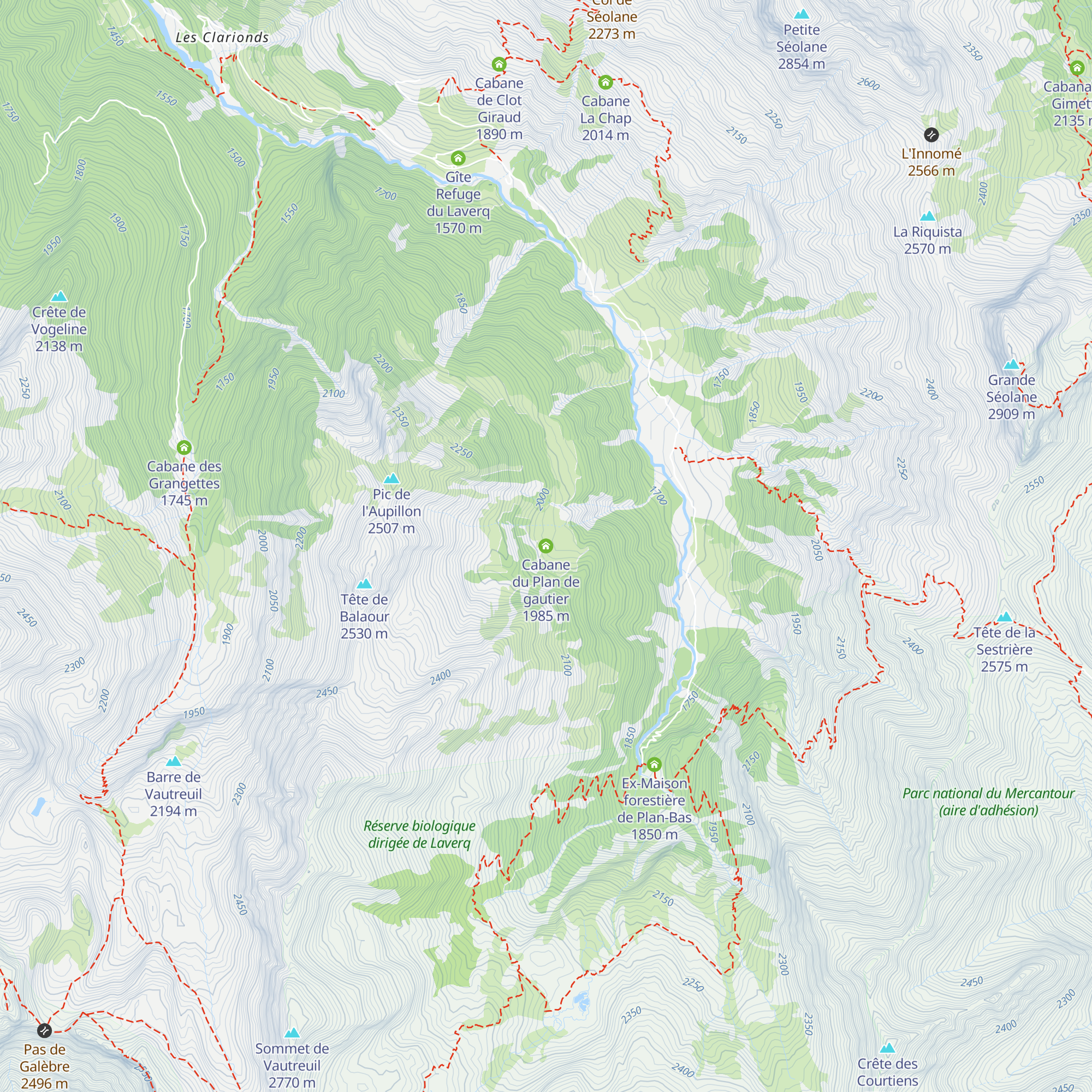 Cabane du Plan de gautier map