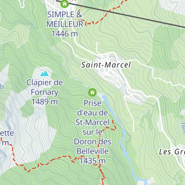 Map of Prise d'eau de St-Marcel sur le Doron des Belleville