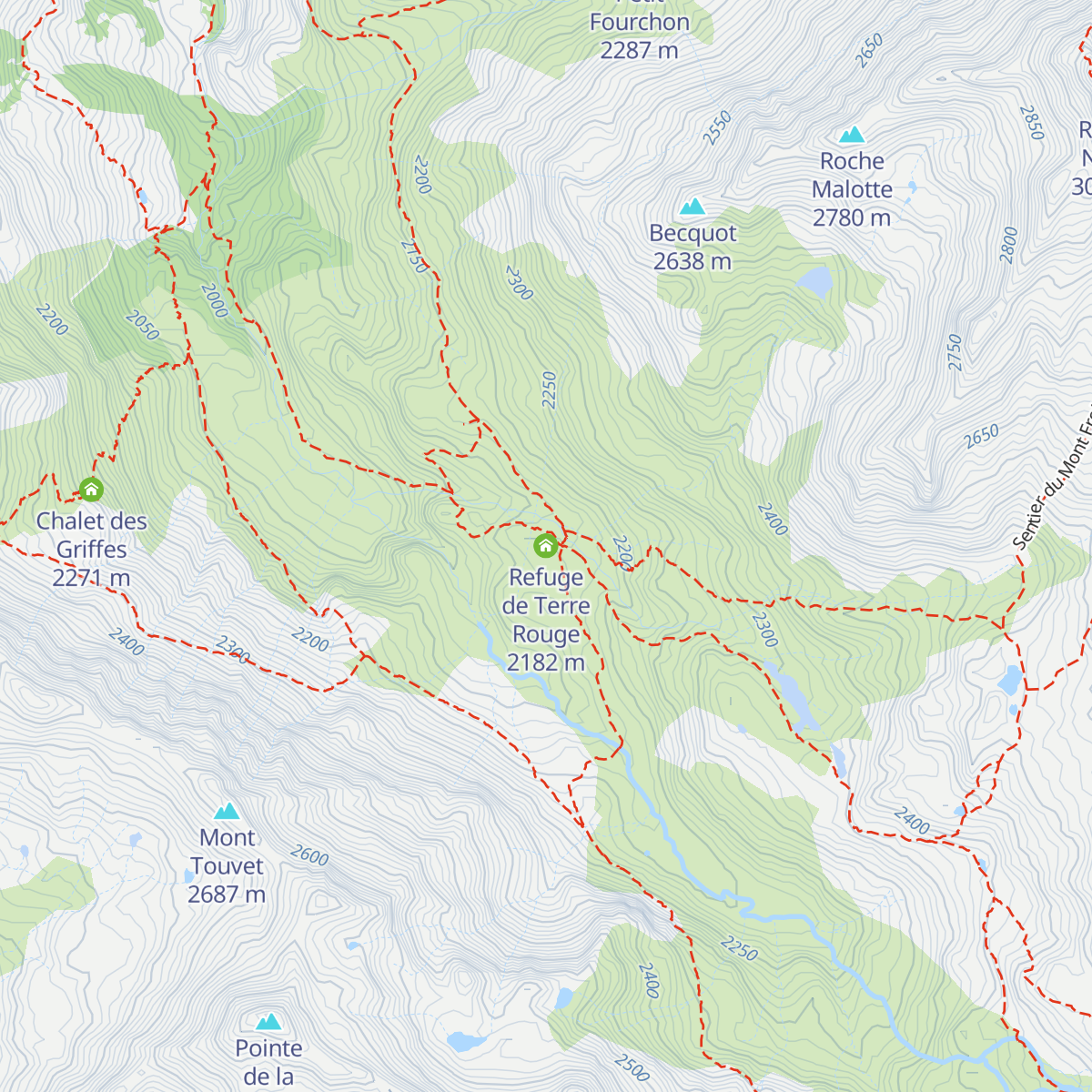 Refuge de Terre Rouge map