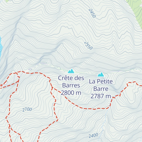 Map of Crête des Barres
