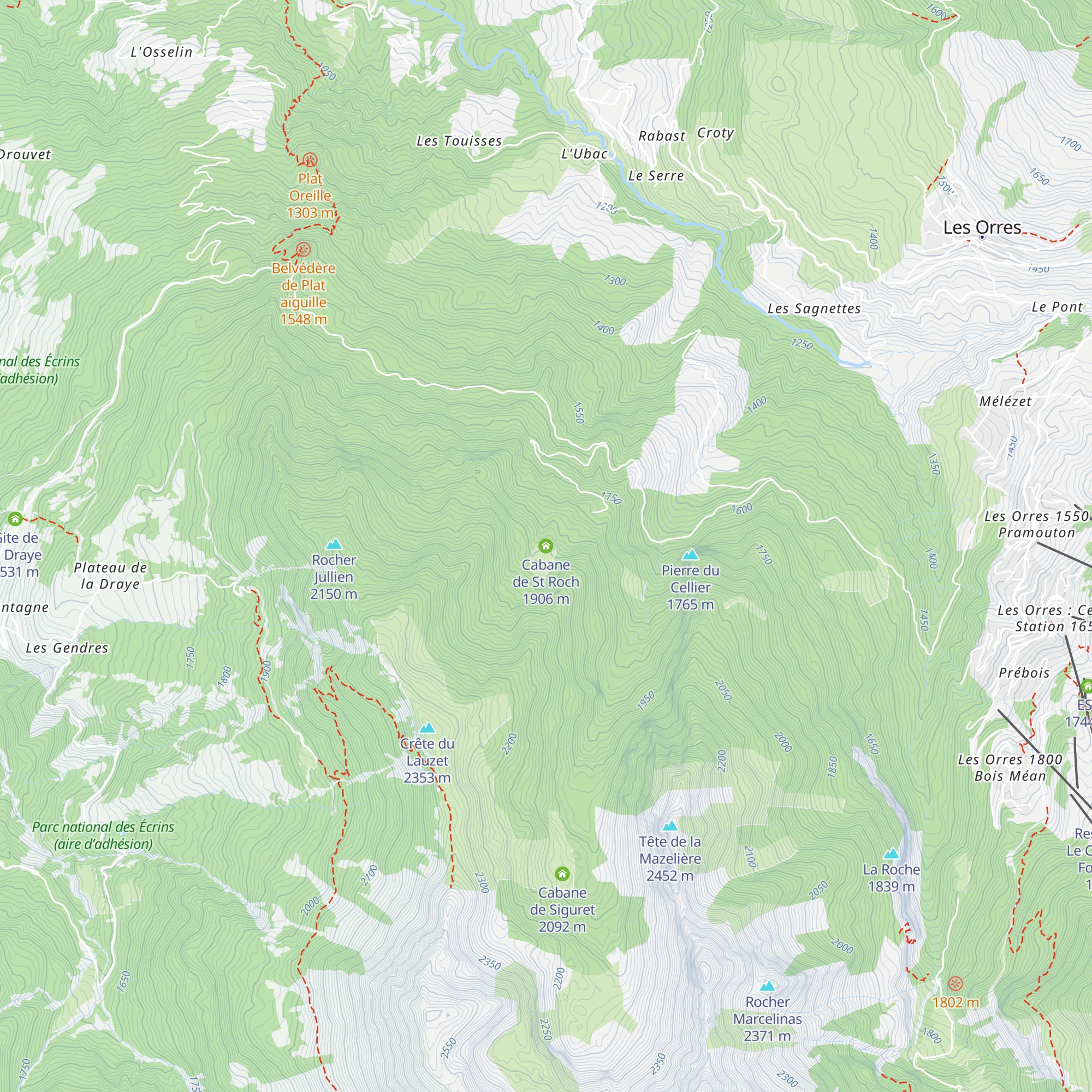 Cabane de St Roch map