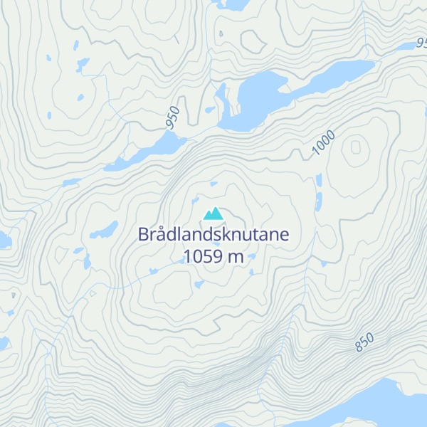 Map of Brådlandsknutane