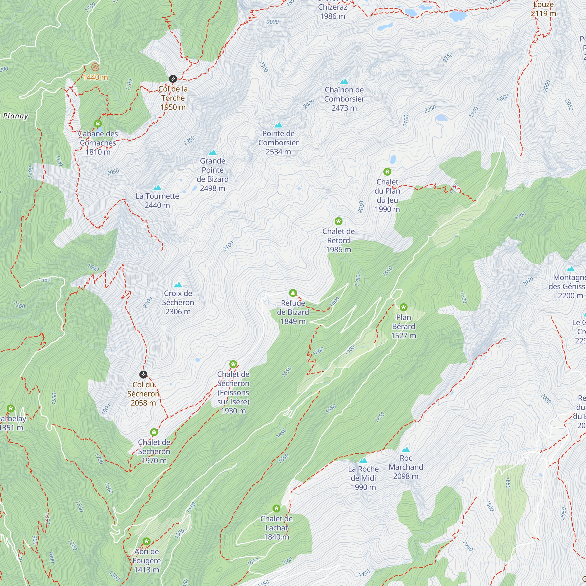 Refuge de Bizard map