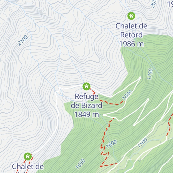 Map of Refuge de Bizard
