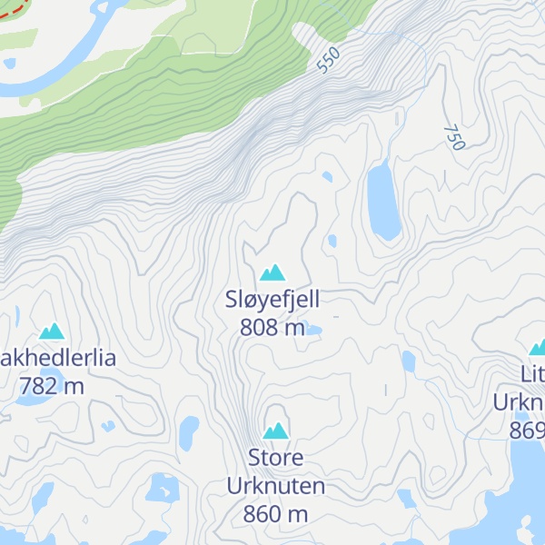 Map of Sløyefjell